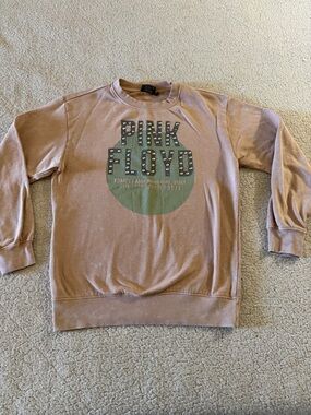 Pink Floyd Vintage Wash Pompeii Italy 1971 Crewneck Sweater in Dusty Rose Small